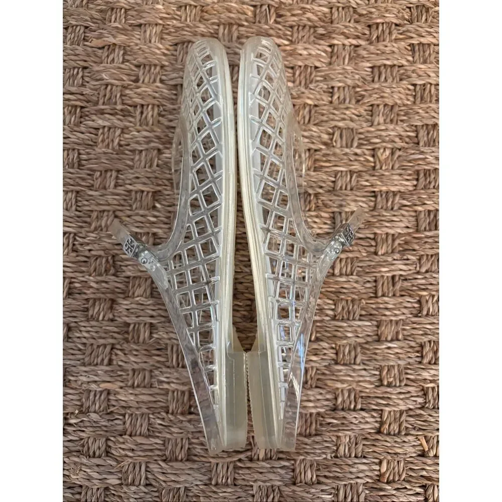 Tory Burch Mellow Jelly Mary Jane Mule Flats – Clear Woven Slip-On Shoes Sz 7
